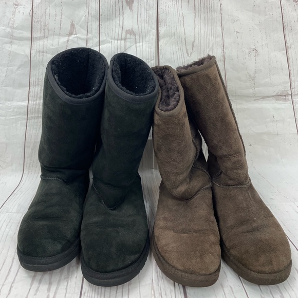 UGG Shoes - Ugg Classic Tall Boots, 2 Pair, Black & Chocolate, Size 6